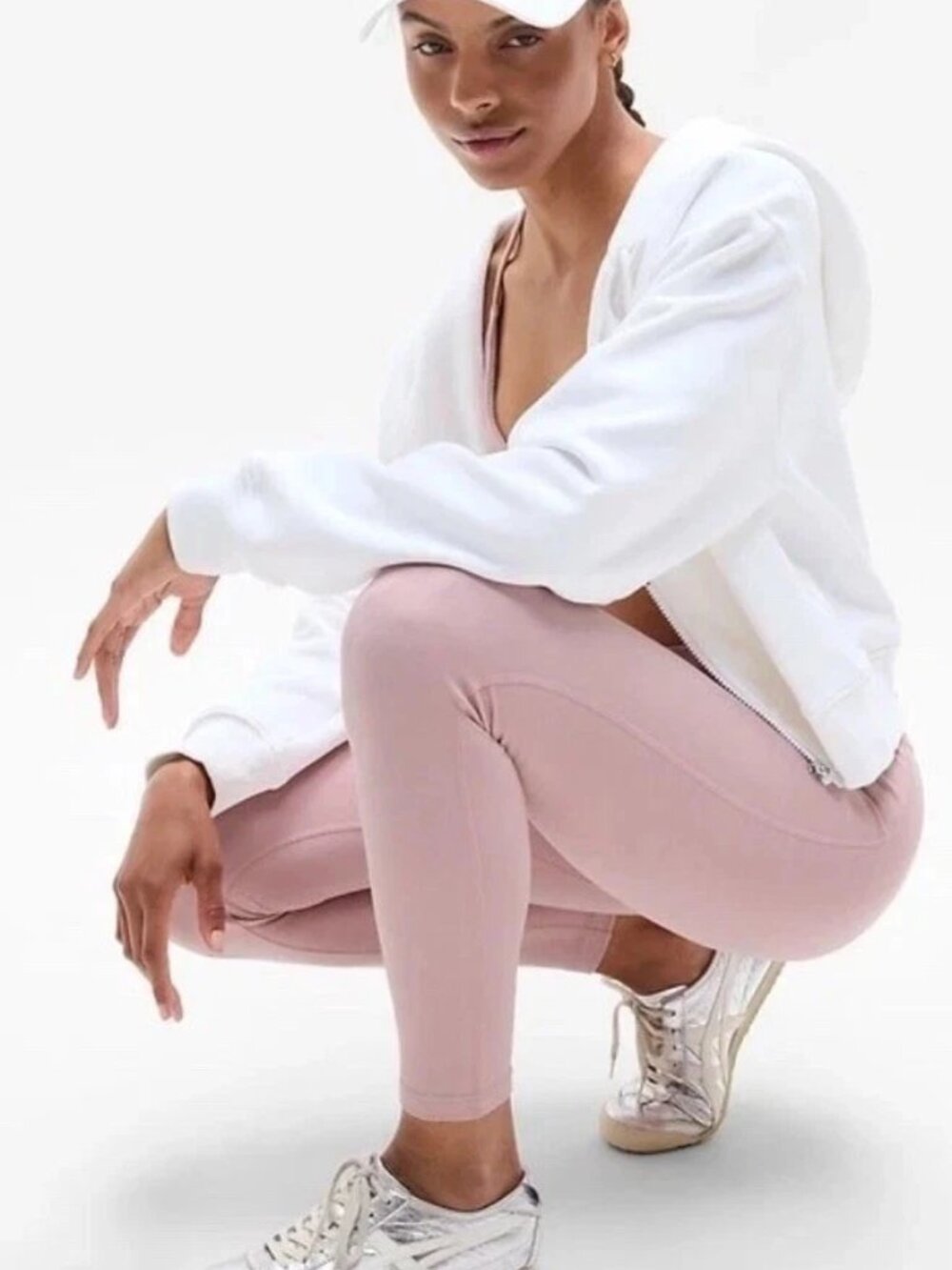 New! Athleta Petite Intuition Tights in Pebble Pink